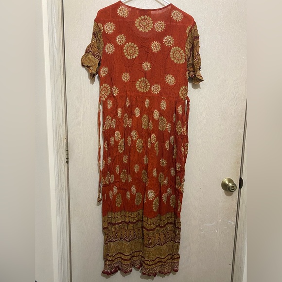 100% Rayon Vintage Bohemian Indian Dress - Picture 2 of 6